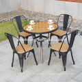 Newest outdoor patio furniture plastic wood dining chair coffee table set